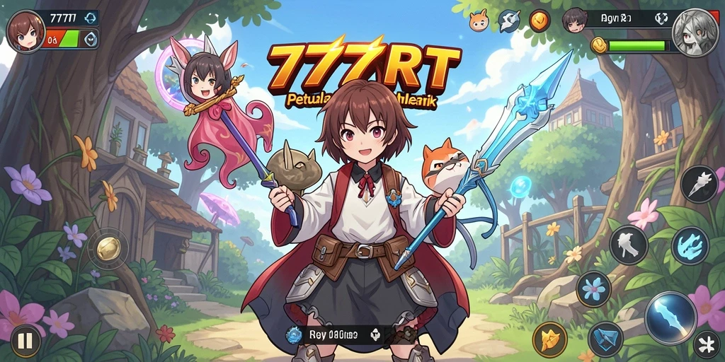 Gameplay <strong>777RT</strong> menampilkan pertarungan seru dan karakter Anime ikonik.