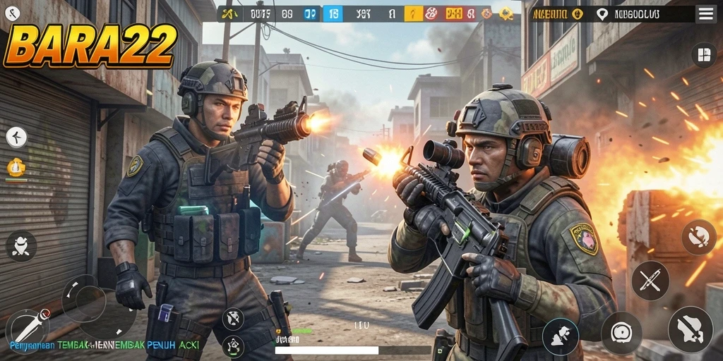 Screenshot gameplay BARA22 yang mendebarkan dan penuh aksi.