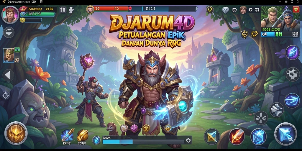 Screenshot gameplay DJARUM4D dengan pertarungan epik karakter.