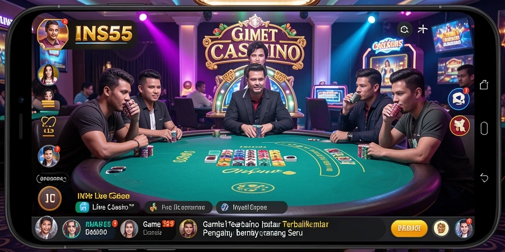 Gameplay Live Casino mendebarkan di INS55 dengan dealer profesional.