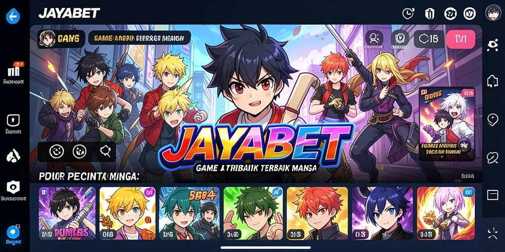Tampilan gameplay seru dari JAYABET dengan karakter anime yang ikonik.
