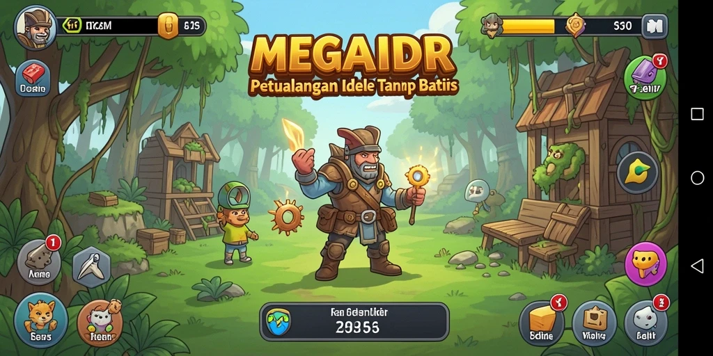 Tangkapan layar gameplay MEGAIDR yang menampilkan aksi Idle yang menarik.