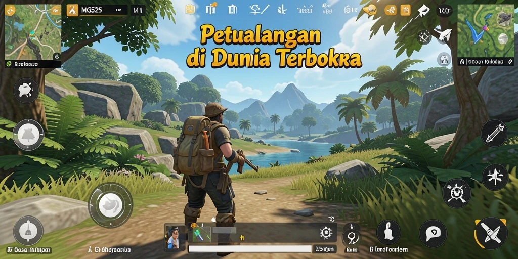 Tampilan gameplay MG525 yang menampilkan dunia terbuka yang luas.