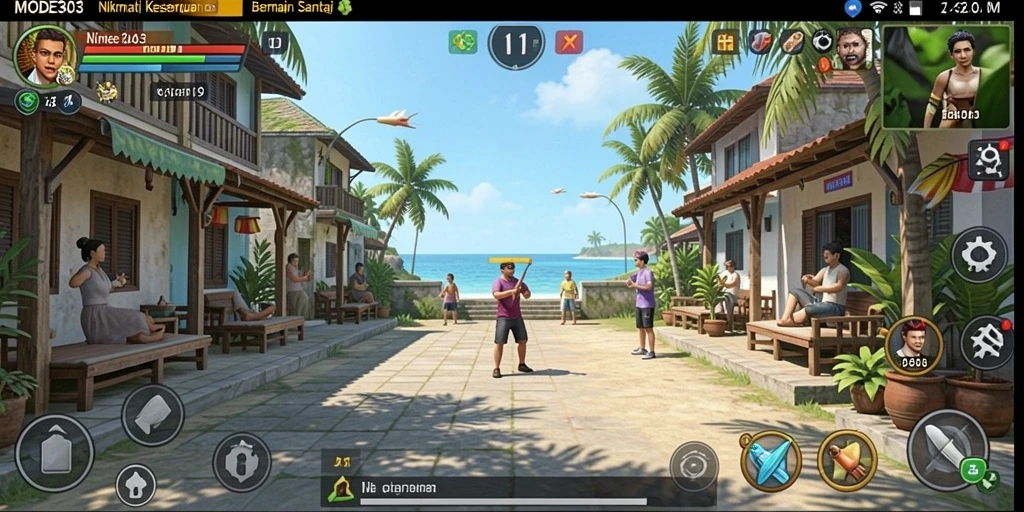 Screenshot utama MODE303 menampilkan gameplay yang seru dan interaktif.