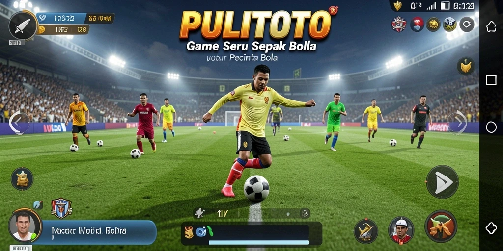 Tampilan gameplay menegangkan di lapangan sepak bola PULITOTO.