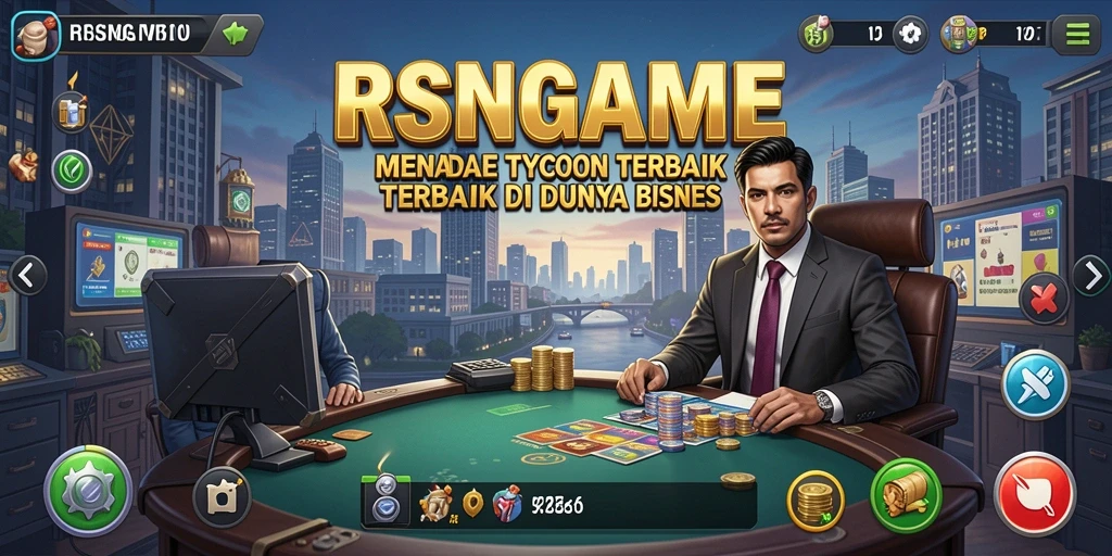 Screenshot utama RSNGAME menampilkan berbagai aspek gameplay Tycoon yang menarik.